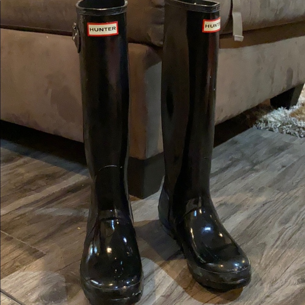 Black original tall gloss Hunter boot